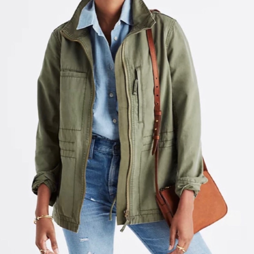 Madewell Olive Fleet Jacket, Small
